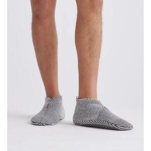 Quince Knit Indoor Slipper Socks Gray Soft Sole House Shoes NWT